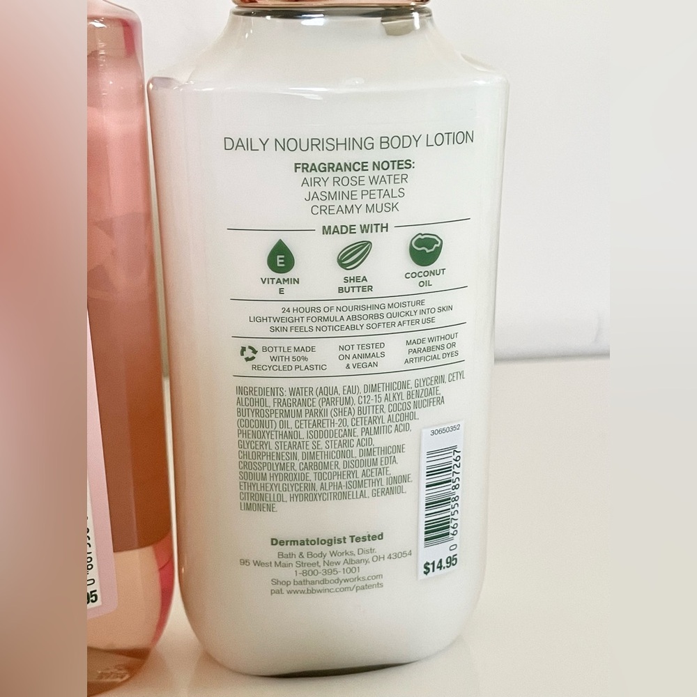 Bath & Body Works Rose Body Wash & Lotion Full Size Set with Tote Bag - Picture 10 of 11